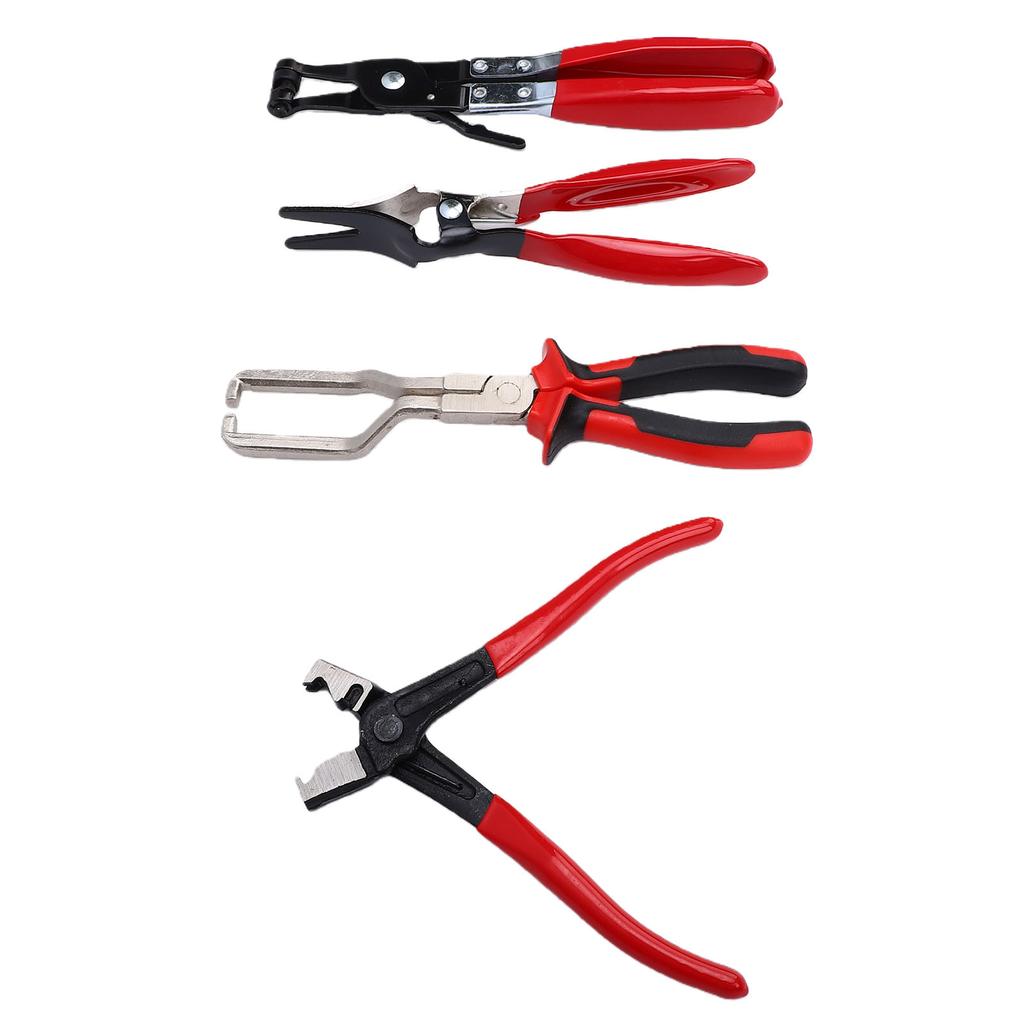 4 Pcs Hose Clamp Pliers Kit High Carbon Steel Ergonomic Fuel Line Pliers Set for Wiring Electrical Maintenance