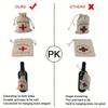 10/5/2Pcs Christmas Party Wake Up Bags Wedding Guest Gift Storage Bag Cotton Linen Bags First Aid Kits Red Cross Hangover Kit