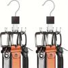 2PCS 360° Rotating Storage Hanger Hook Multi-Claw Bag Metal Belts Rack Wooden Organizer For Bras Ties Scarves Household Closet