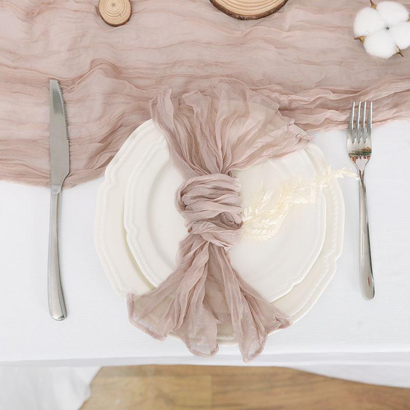 24Pcs Cheesecloth Napkins For Wedding Boho Gauze Table Napkins 50x50cm Christmas Banquets Arches Baby Shower Serving Table Decor