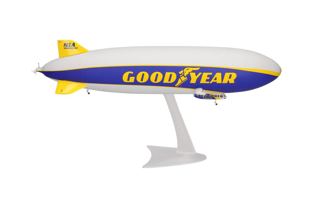 Herpa Airplane Model Goodyear Zeppelin Plastic Miniature with Model NT-N1A "Wingfoot One" 1200 Scale, Base, Building, Collector's Edition.