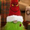 Front Wall Festive Hanging Decor Christmas Tree Green Haired Plush Ornament, Stuffed Animal Doll Dwarf Garden Holiday Accents Figurine, Party Supplies