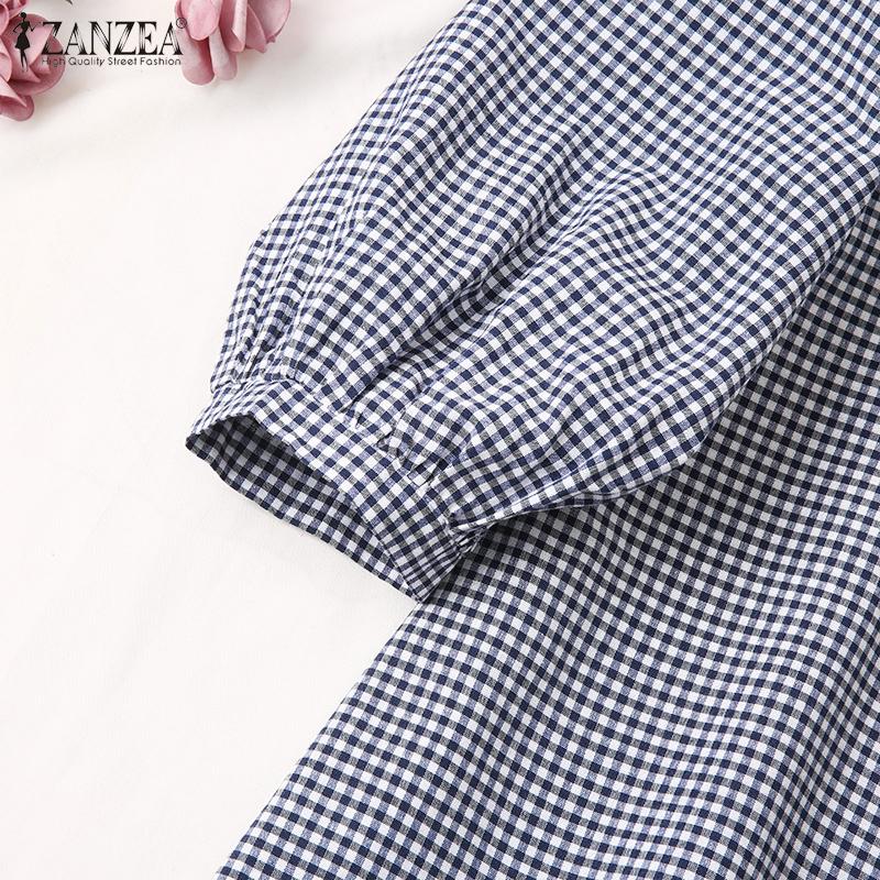 ZANZEA Dámská ležérní halenka s 3/4 rukávem a výstřihem do O