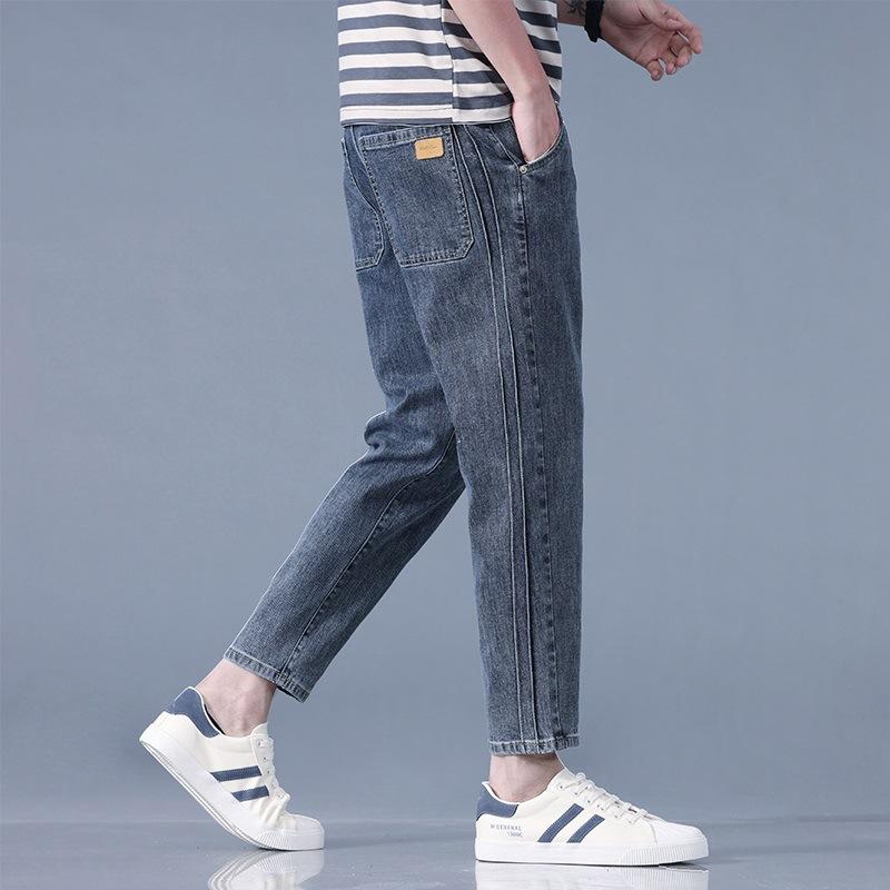 New Spring and Summer Men's Nine-point Pants Slim-fitting Thin-foot Pants Korean Version 9-point Jeans