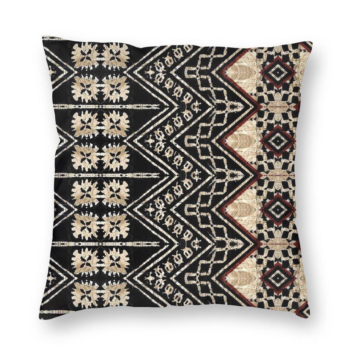 Fijian Masi Tapa Cloth Pillowcase Polyester Linen Velvet Creative Zip Decor Pillow Case Home Cushion Cover 40x40cm