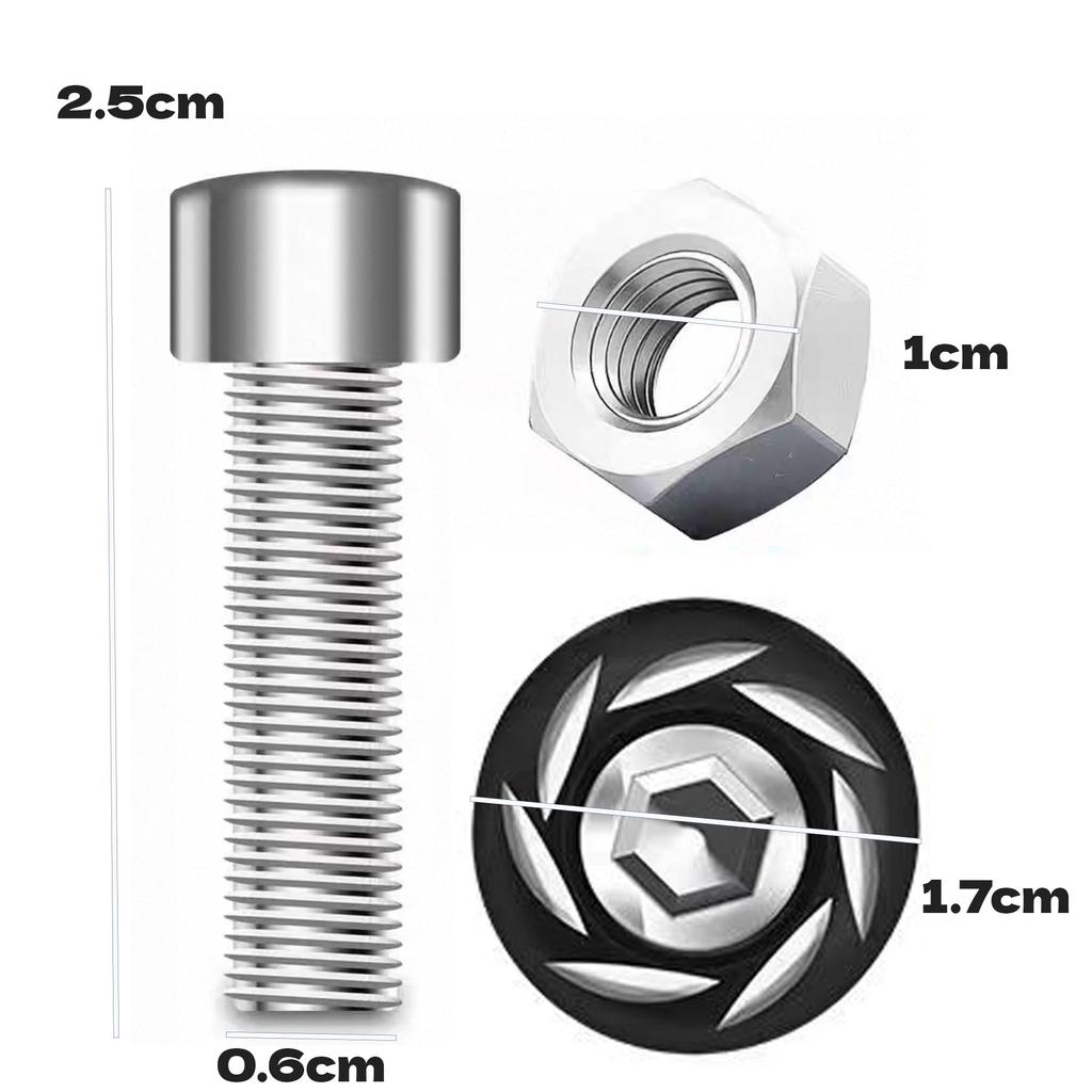 QEZEZA 10pcs Color Screws M6 Cap Motorcycle Reinstallation Screws Parts