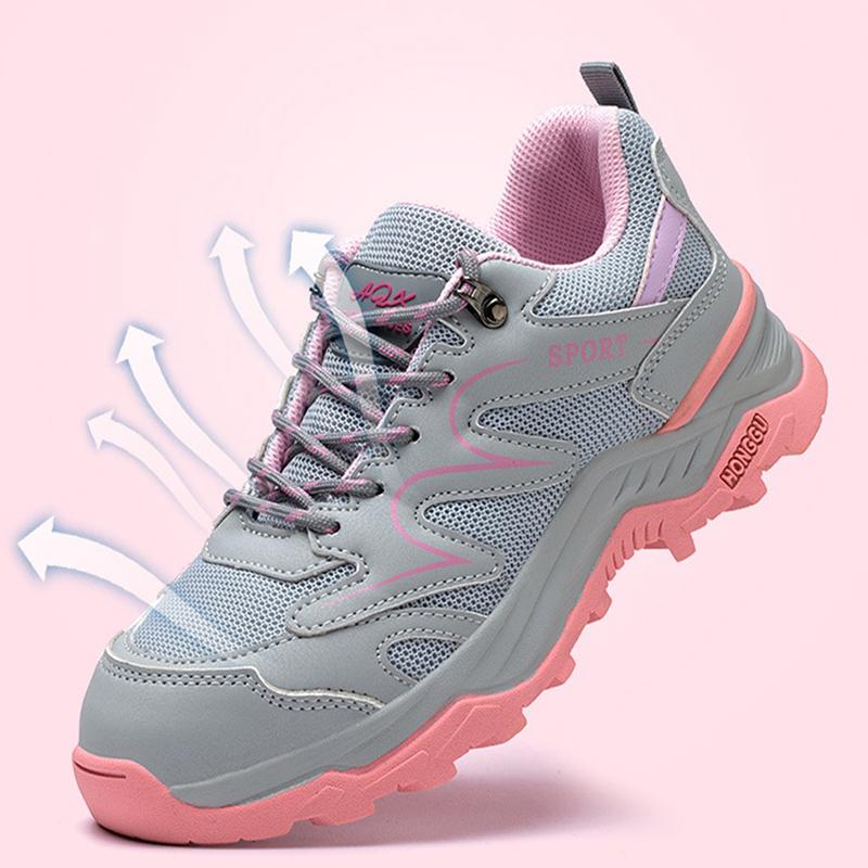 womens fashion breathable steel toe caps working safety shoes worker summer tooling security boots ladies protective footwear
