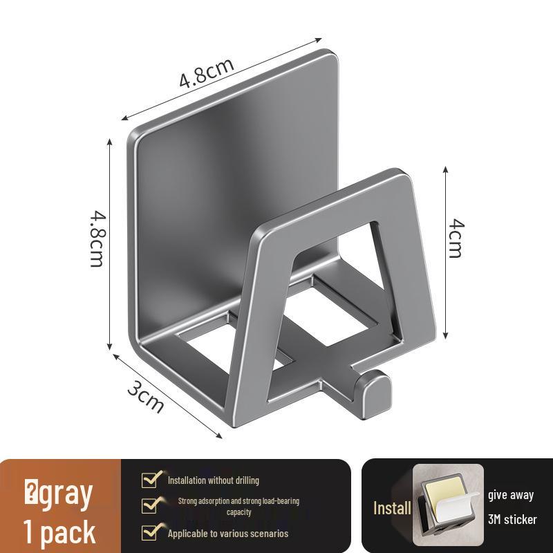 Gunmetal Gray No-Drill Sink Sponge & Pot Lid Storage Rack