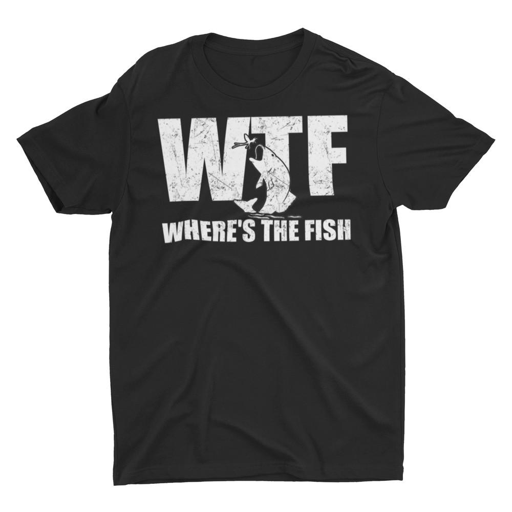 WTF Where s The Fish Funny Fishing Shirts Unisex T-Shirt M