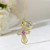 New S925 Silver Sword Cross Women's Pendant Necklace Fashionable Light Luxury Exquisite High Quality Wedding Jewelry