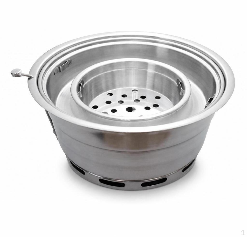 Korean Style Thickened Stainless Steel Charcoal Grill Basin for Commercial Outdoor Use Small Top