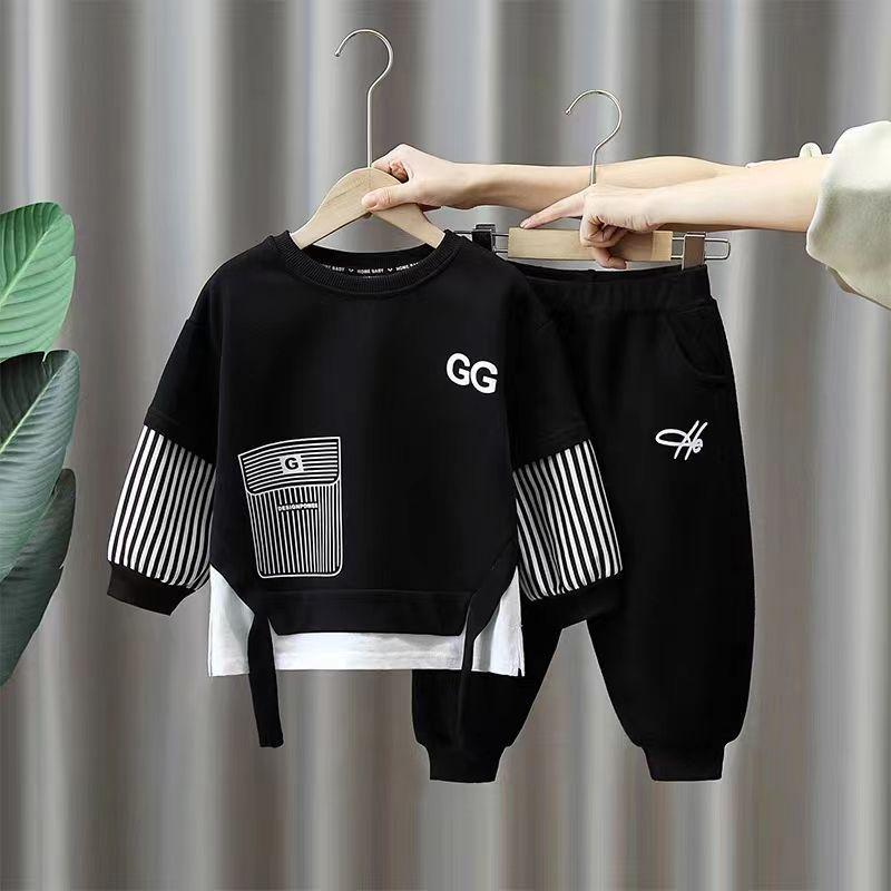 Boys' Trendy Spring/Autumn 2025 Fashionable Sweatshirt Set