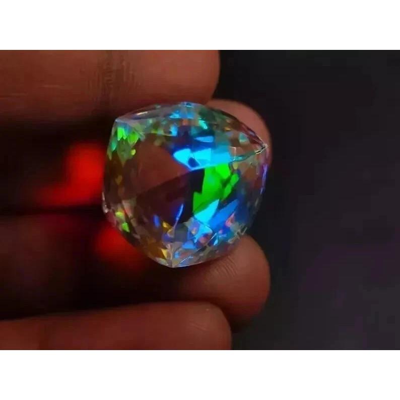 Cube Cut Natural Mystic Topaz Rainbow Color 74+ Ct Stunning Certified Gemstone