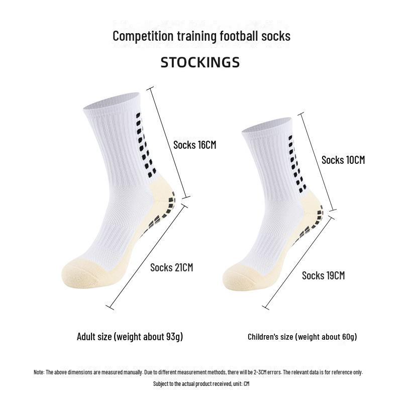 Unisex Mid-Tube Non-Slip Quick-Dry Football Socks - Breathable, Sweat-Absorbing, Thick Towel Design for Students and Adults.
