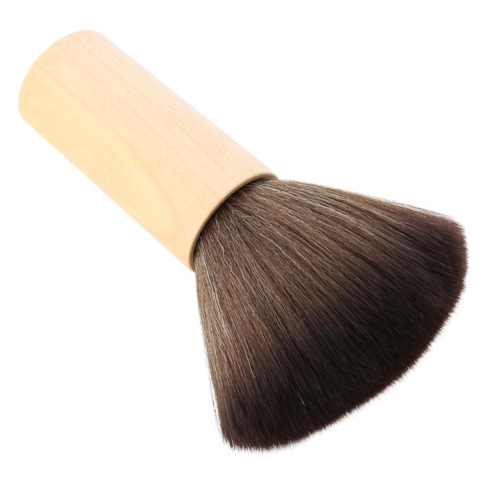 Anti-Static Hair Sweep Brush Wood Handle Barber Cleaning Brush Neck Duster Brush  For Barber Shop