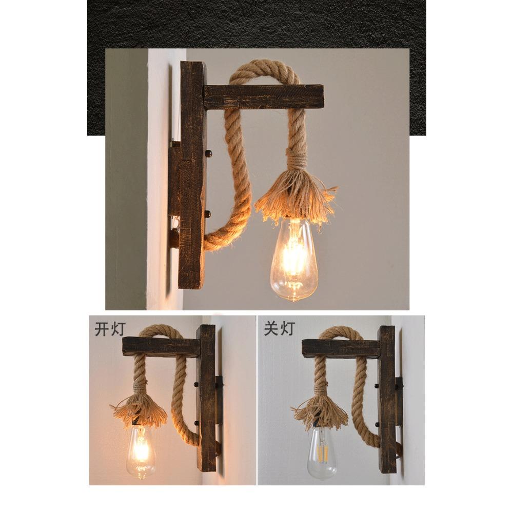 22cm/8.6in Retro Antique Old Boat Wood Restaurant Wall Lamp Loft Industrial Style Retro Bar Cafe Aisle Nostalgic Wood Wall Lamp