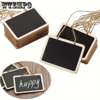 50pcs Mini Chalkboards Tags Erasable Price Tags Double Sided Blackboard with Hanging String Wooden Chalkboard Board Signs Mini Blackboard