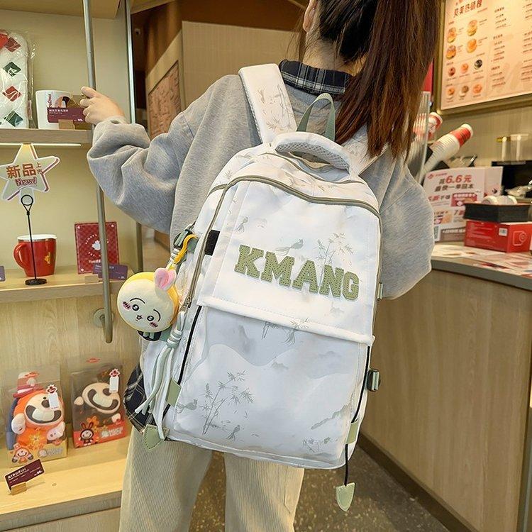 Schoolbag Korean version ins tie-dye college style junior high school student schoolbag large capacity casual simple versatile travel backpack