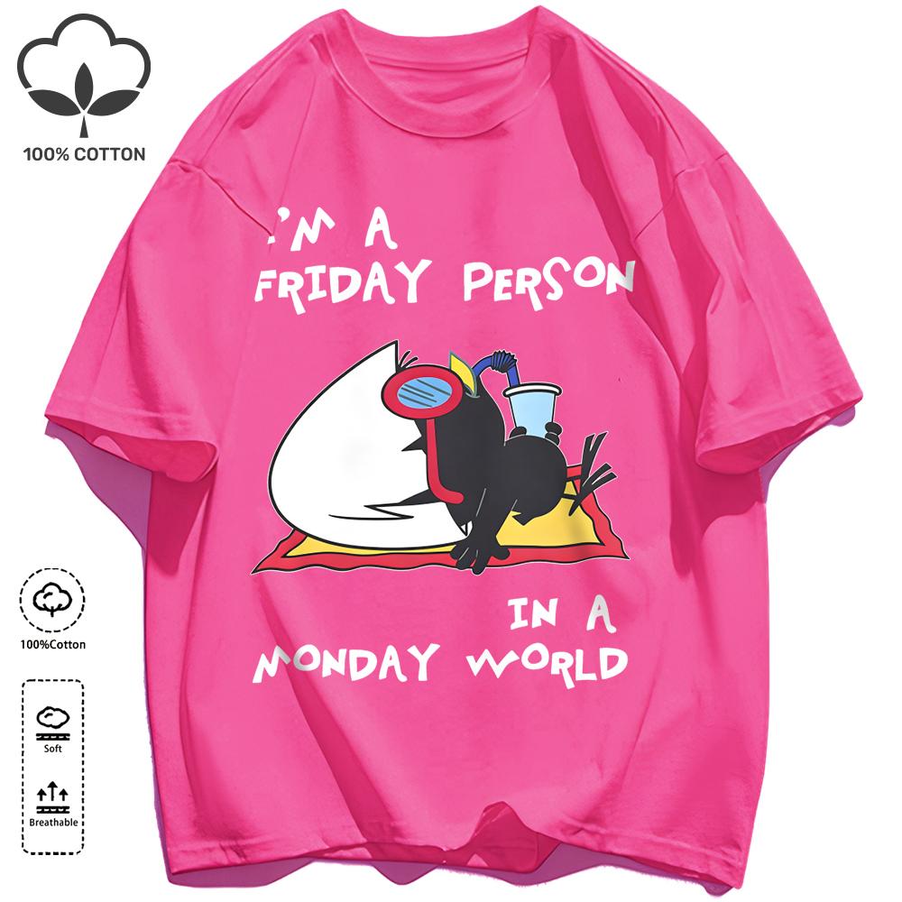 Sleeping In A Monday World Printing Retro Unisex T-Shirts Loose Cotton T Shirt Trendy Summer Tee Unisex Fashion Sports Clothes