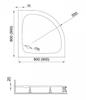 Receveur de douche semi-circulaire Ringo 80x80x2x12 fond lisse