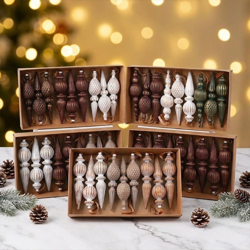 Kunststoff Material Weihnachtsbaumschmuck 9 Stück/Karton Weihnachts-Hängeschmuck Set Kamindekoration