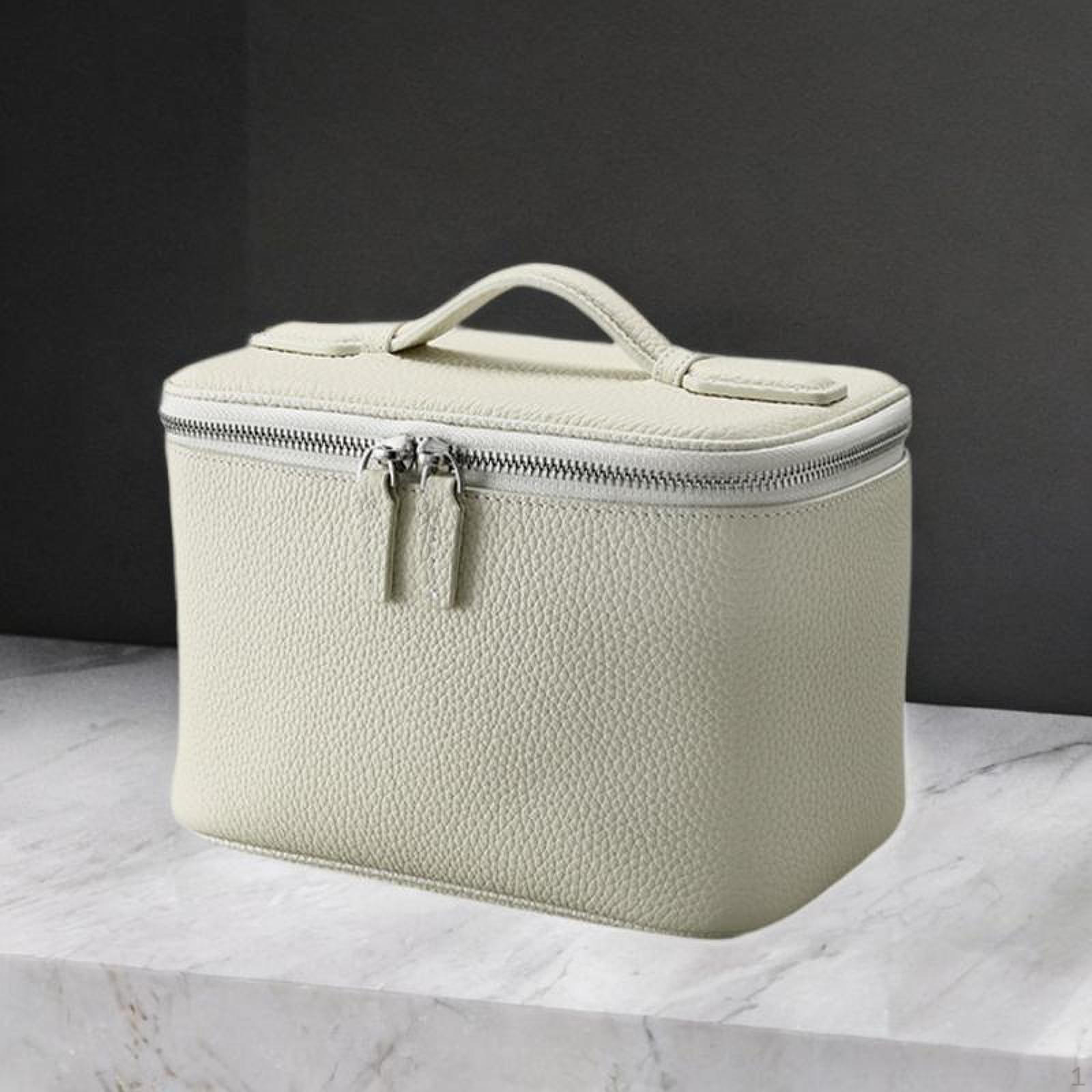 

Toiletry Bag Cosmetic Case with Zipper Handbag Quick Dry Wash Makeup Pouch for Fitness Camping білий