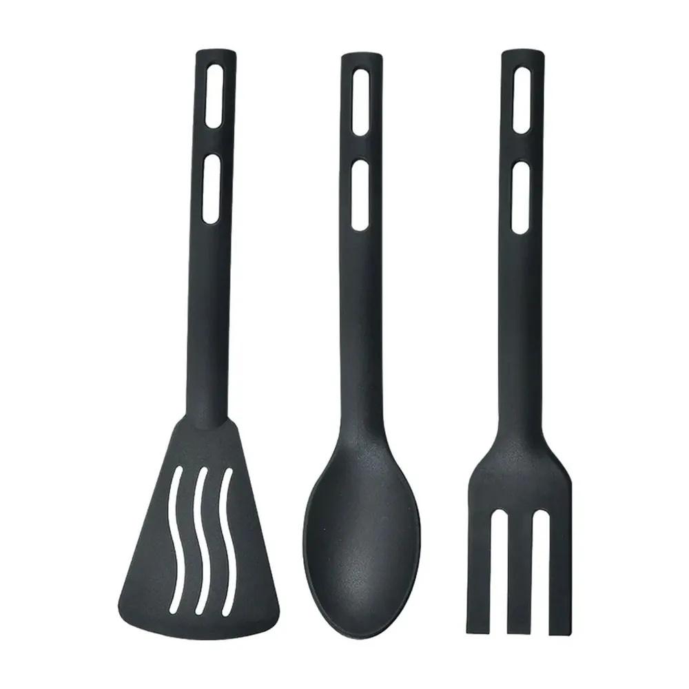 

Дитячий Маленький Набір Кухонного Приладдя з Нейлону 3 Предмети Зі Ситечком, Лопаткою, Ложкою, Вилкою, Портативне Нейлонове Кухонне Приладдя для Подорожей та Кемпінгу