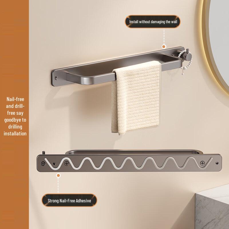 Cream Style Space Aluminum Towel Rack