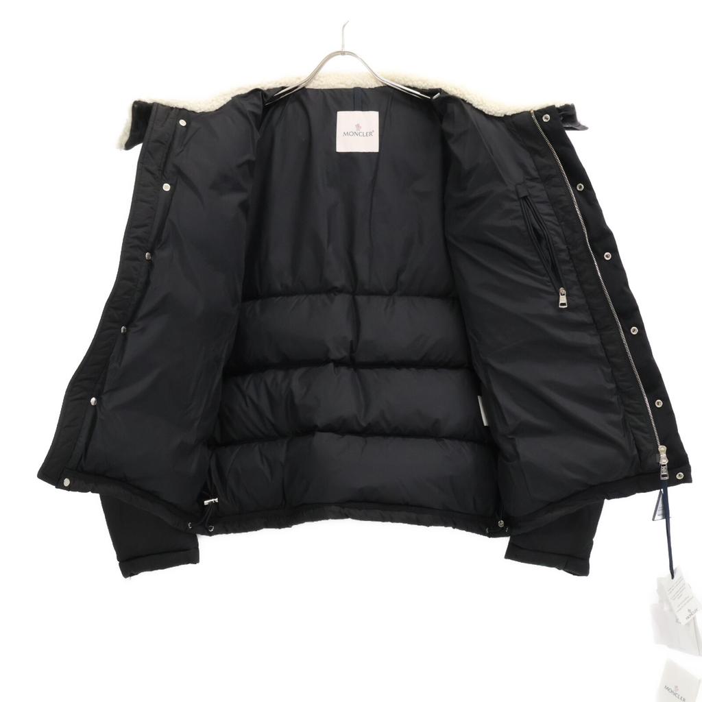 Moncler [/Domestic Regular/23 Year Made] LEO Nylon X Leather Switching Down Jacket 3 blackUsed