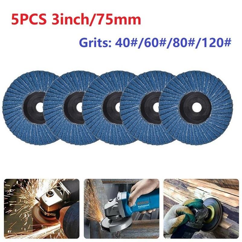 

Reliable 3 Inch Grinding Wheels For Angle Grinder 5pcs Flat Flap Discs Efficient And Hard Wearing Suitable For DIY Projects 120