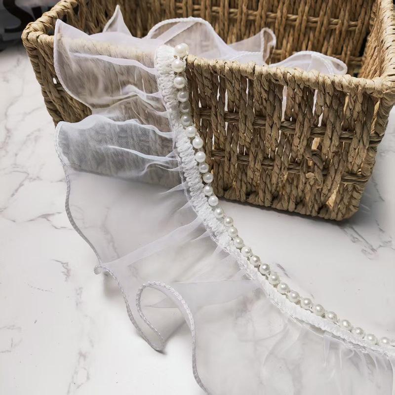 Organza Bead Nail Ruffle Lace for DIY Hats, Curtains, and Skirts