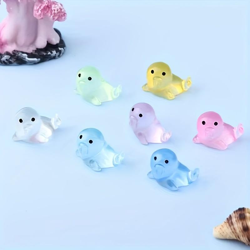 50Pc Luminous Little Seals Resin Seal Small Statues Suitable For Aquarium Pond Decor Garden  Home Car Dashboard Landscape Decor