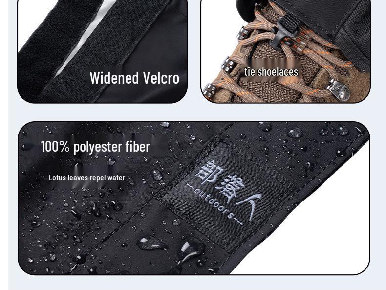 Water-Repellent Outdoor Gaiters: Snowproof, Sandproof & Mudproof Leg Protection for Mountain Climbing