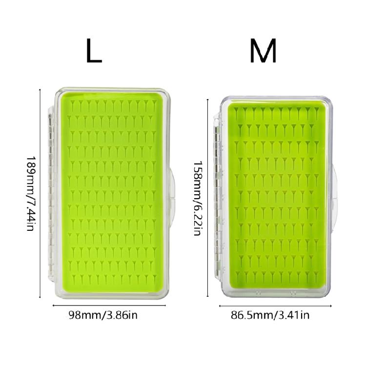 Fly Fishing Hook Box with Silicone Pad Waterproof Fishing Gear, 2 Size Optional