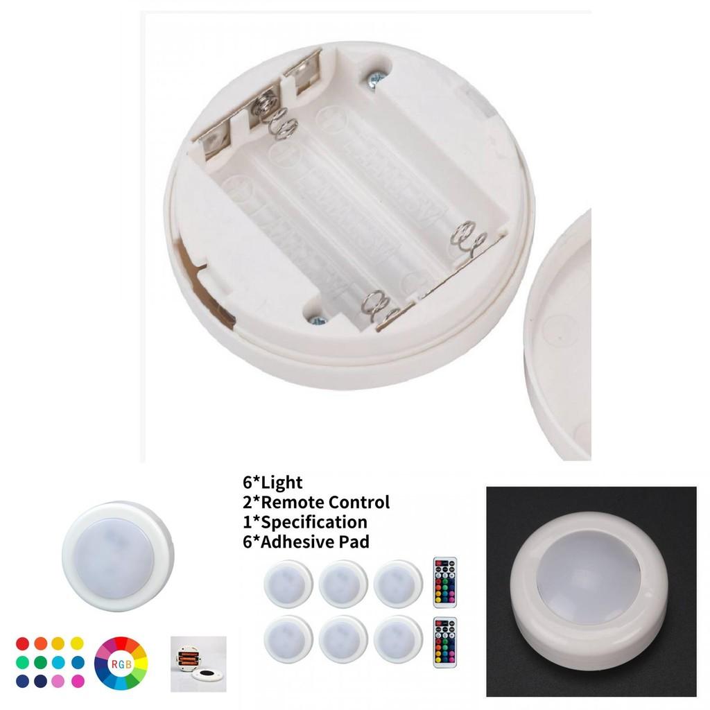 Compact Type-c Usb Mini Rechargeable Remote Control Cabinet Light With Colorful Warm Lighting Options