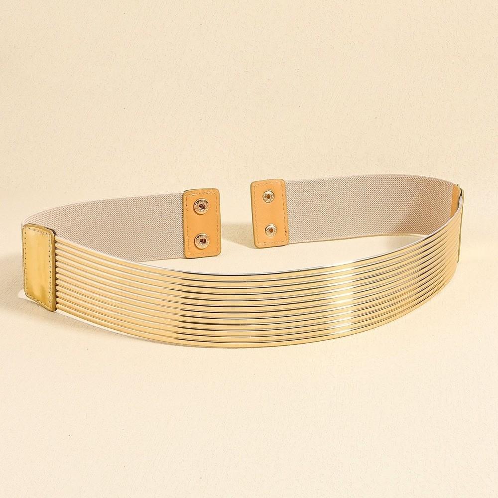 Bright Women Waist Belt Gold Elastic Cummerbunds Simple Waist Corset Belts  Party