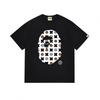 Mens Streetwear Oversized Cotton Tee With Camo Shark Ape Graphic Print Casual T-Shirt