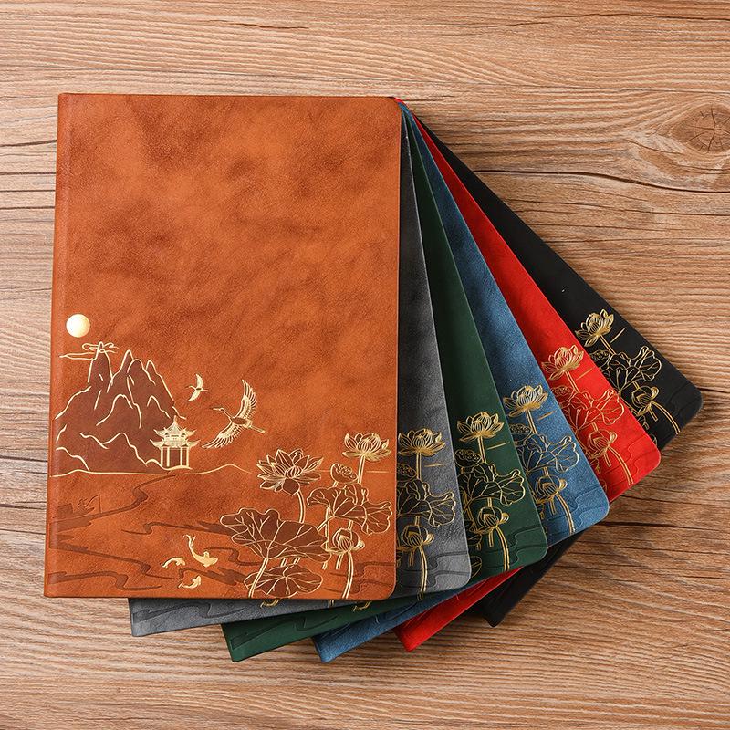 Retro A5 Büro Business Notizbuch - Schreibwaren Geschenkset im chinesischen Stil