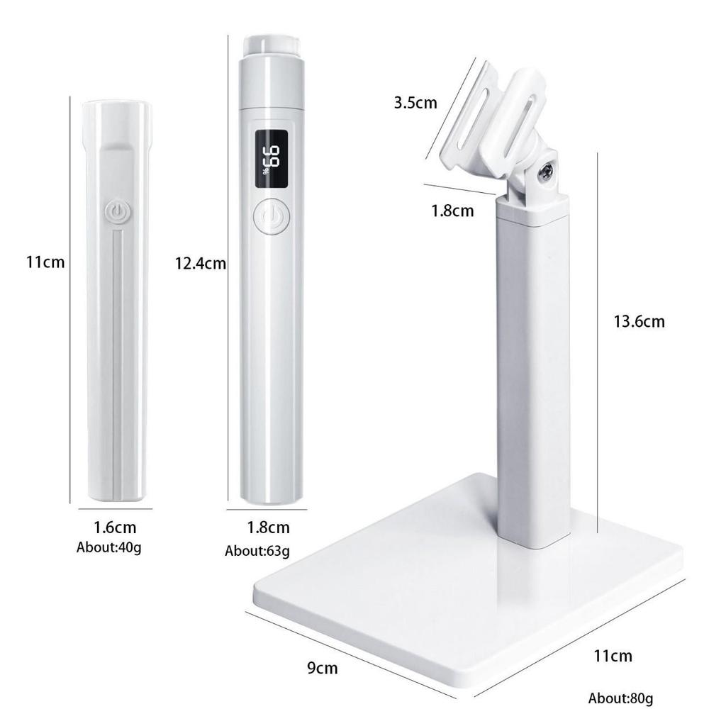 Portable 360° Rotating Nail Art Lamp with Silicone Stamp & Wearable Nail Light Strip