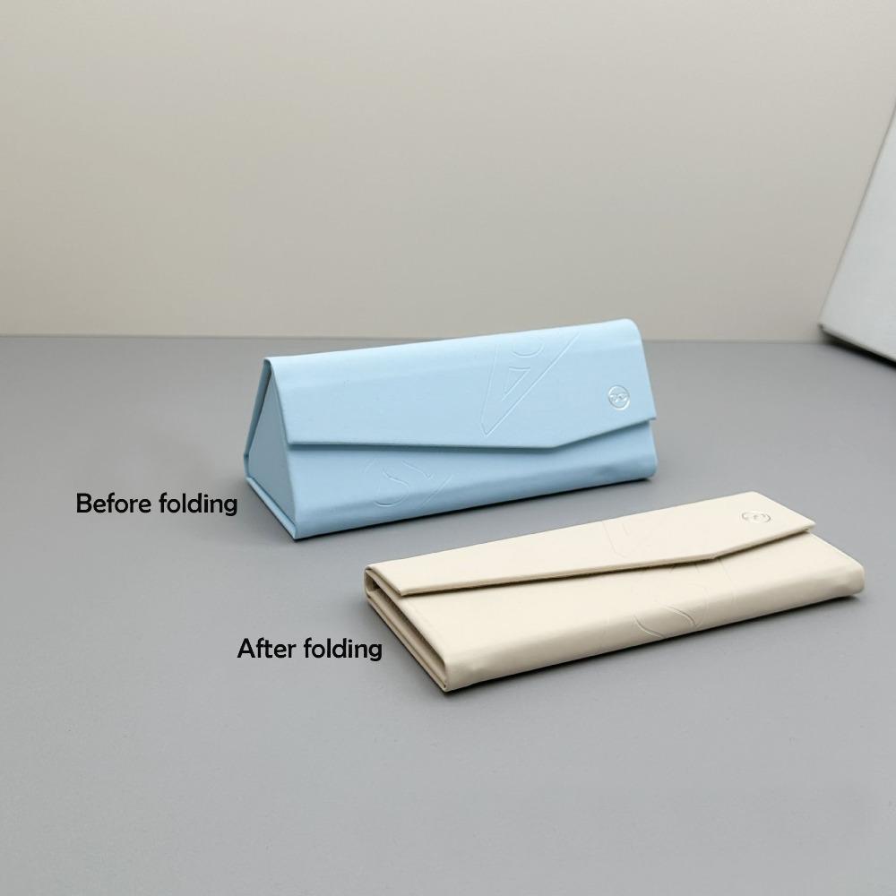Leather Sunglasses Storage Box Minimalist Reading Glasses Protective Cover Foldable  Glasses Case
