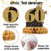 Party-Dekorationen zum 60. Geburtstag, schwarze und goldene Waben-Papier-Geburtstagsornamente, Festival-Dekorationen zum 60. Jahrestag