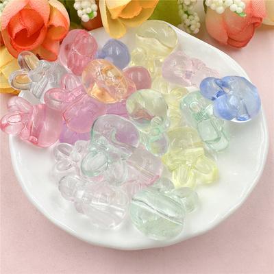 50 stücke 12,6*18mm Acryl Kaninchen Kopf Lose Perlen Mode DIY Schmuck Zubehör Für Armband Ohrring Herstellung