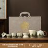 Holiday gift box for elders Ru kiln Kung Fu tea set light luxury high-end cover bowl office guest teapot