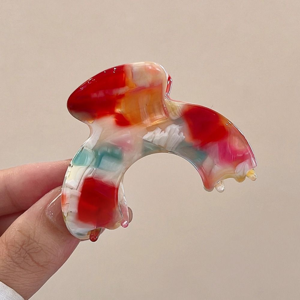 Small Acetic Acid Hair Claw Arch Shape Geometry Hair Crab Clip Fashion Retro Shark Clip  Daily