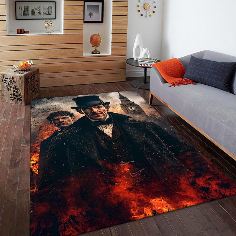 Sherlock Victorian Mystery Carpet, Kitchen Rugs, Yoga Mat, Non-Slip Mats, Rug for Bathroom, Living Room Bedroom, Camping Rugs Christmas Gift