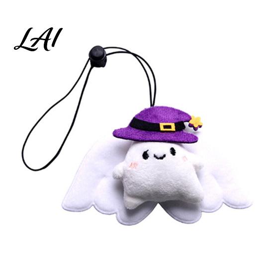 Durable Pet Play Toy Halloween Collar Charm Plush Ghost Pumpkin Pendant Soft Stuffed Small Costume Hanging Ornament for Cats Dogs Holiday