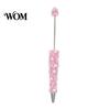 Handmade Jewelry Writing Pens DIY Beadable Pen, Bling Rhinestones And Faux Pearls Beaded Gift Ideas Black Ink Ballpoint Pen for Office School Supplies