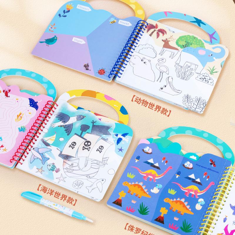 Libro de Dibujo con Agua Mágico para Niños Libro de Colorear Reutilizable DIY Graffiti para Preescolar Juguetes de Dibujo Juguetes de Educación Temprana Regalo