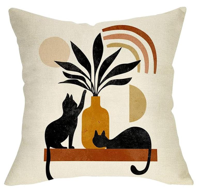 

Горячая Богемная Средневековая Наволочка Богемный Черный Кот Современная Декоративная Наволочка для Диванной Подушки 45*45cm