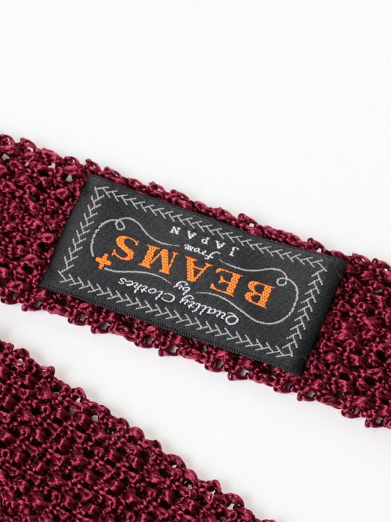 [BEAMS PLUS] Silk Knit Tie Solid Men's BURGUNDY FREE 38440159107